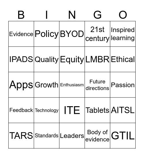 Executive Bingo Card