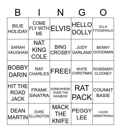 SOUNDS OF MUSIC  Bingo Card