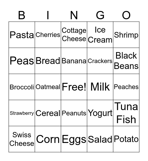 Healthy Good Groups Bingo Card