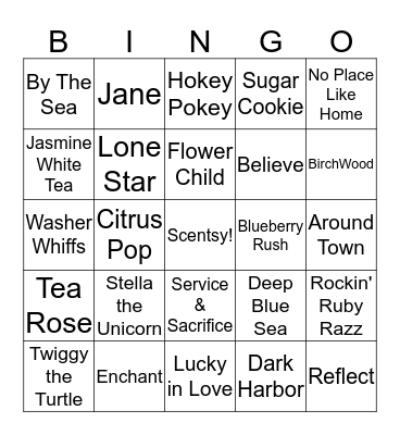 Scentsy Bingo Card