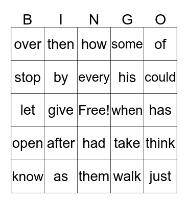 Bingo 1 Bingo Card