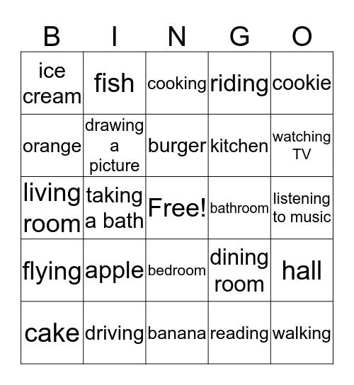 Kid's Box Bingo Card