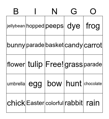 Spring Bingo Card