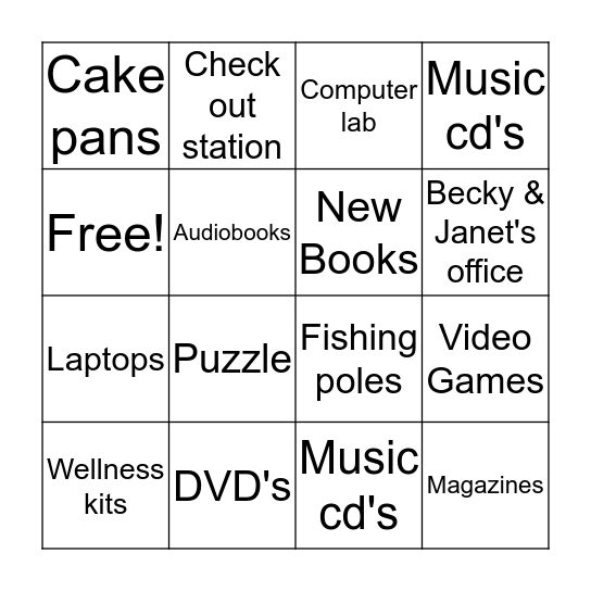 Library Bingo Card