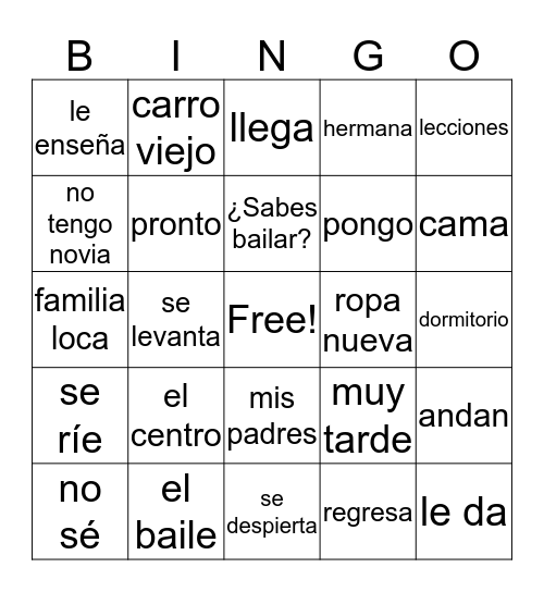 Pobre Ana Ch 6 Bingo Card