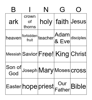 CCD Bingo Card