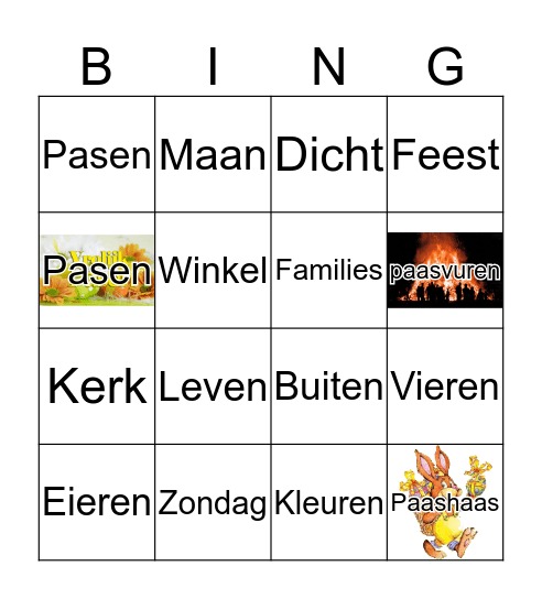 Pasen Bingo Card