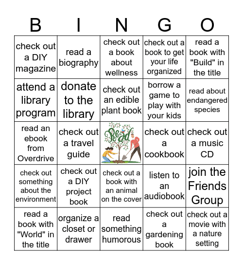 2017 SUMMER READING  for ADULTS  Bingo Card