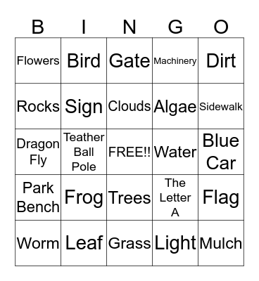 Field Day Bingo Card