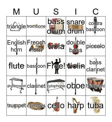 Orchestra Bingo Card