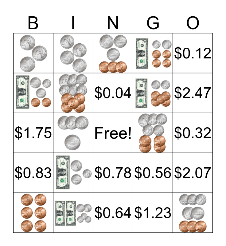 Printable Money Bingo Boards Printable Word Searches