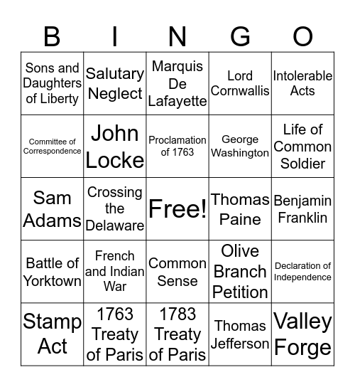 Section 5~6  Bingo Card
