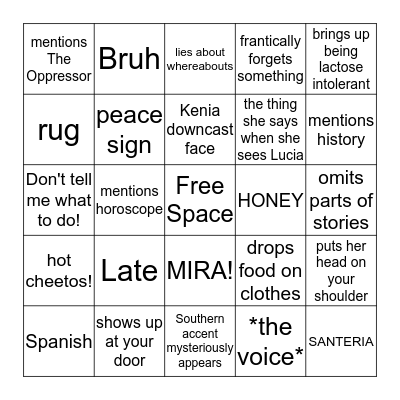 Kenia Bingo Card