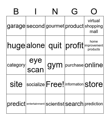 L1 Ch2 Bingo - Shopping & E-Commerce b Bingo Card