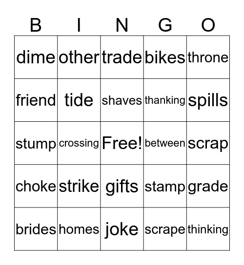 1st Grade- Unit 11 Bingo Card