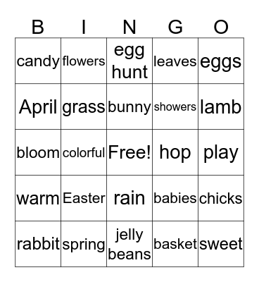 Spring Bingo Card