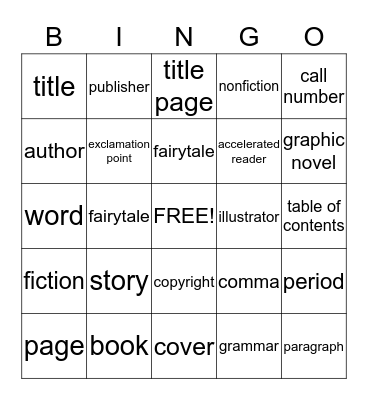 LIBRARY BINGO Card