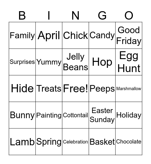 Easter Bingo Card