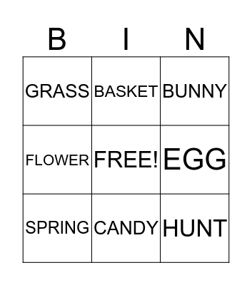 Easter Bingo Card