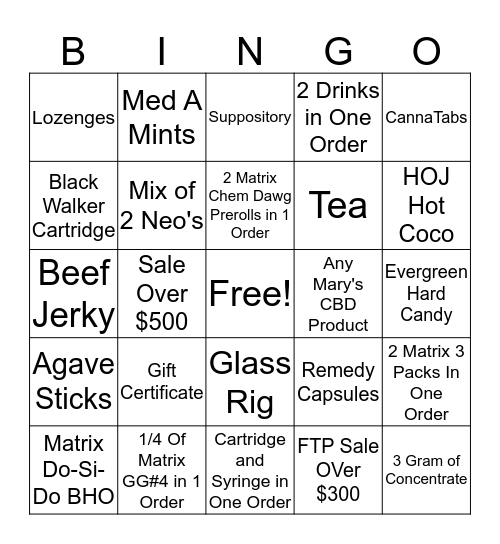 TheDispensary Bingo Card