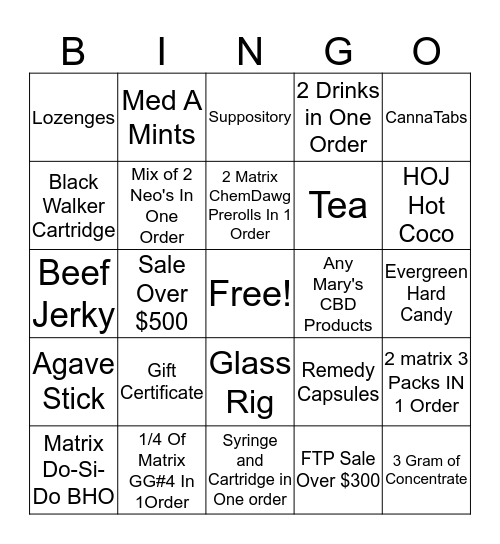 ThE DiSpEnSaRy Bingo Card