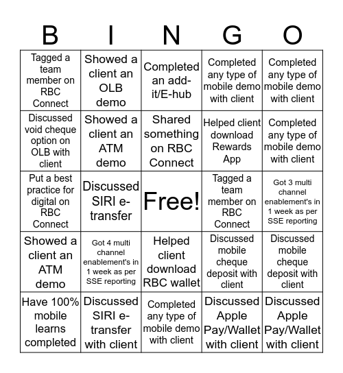 Digital BINGO Card