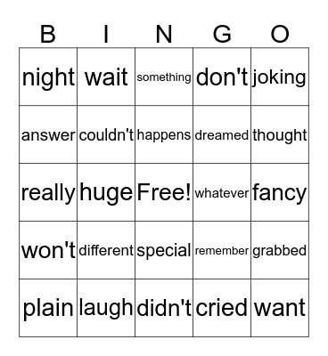 EOY Sight Words Bingo Card