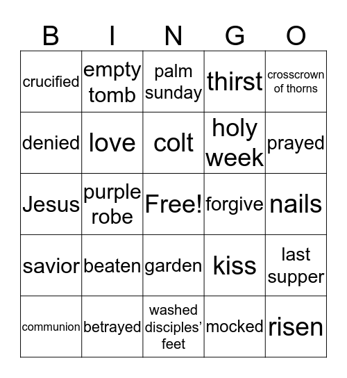 EASTER BINGO Card