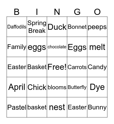 Spring Bingo Card