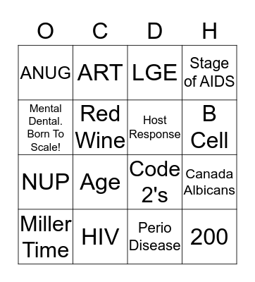 Blue Bloater Bingo Card