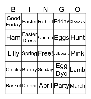 Easter Bingo Card