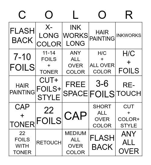 COLOR BINGO Card