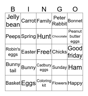Easter Bingo Card