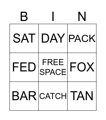 BINGO WITH RHYMING WORDS Bingo Card