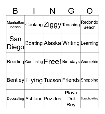 DIXIE BINGO Card