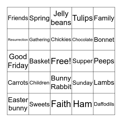 EASTER BINGO Card