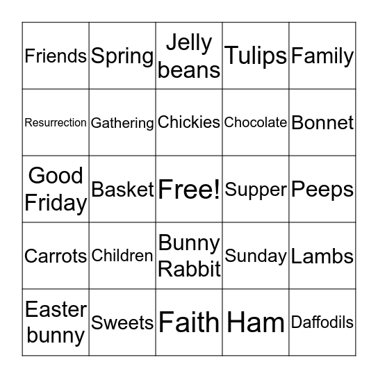 EASTER BINGO Card