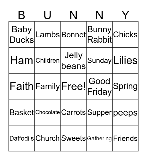 EASTER BINGO Card