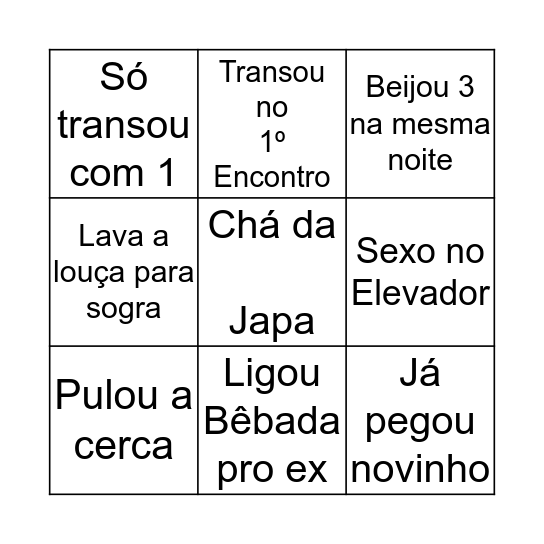 Chá da Japa Bingo Card