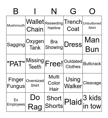 Job Fair Bingo Card