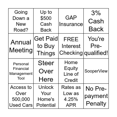 Sales Meeting Bingo Card