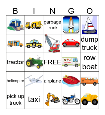 THINGS THAT GO BINGO Card