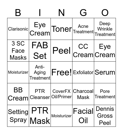 Skincare EGGStravaganza Bingo Card
