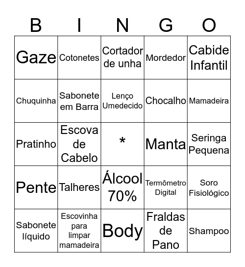 Chá do Davi Lucas Bingo Card