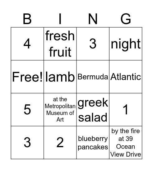 Baby Bingo Card