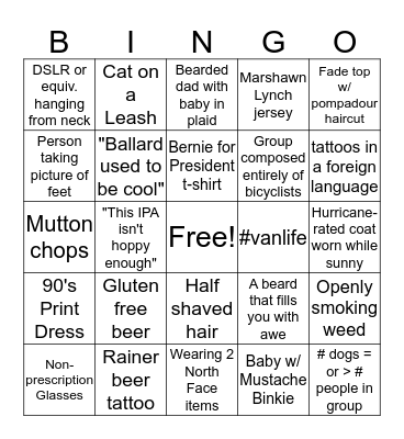 Ballard Bingo Card