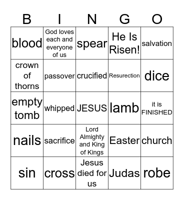 EASTER Bingo Card