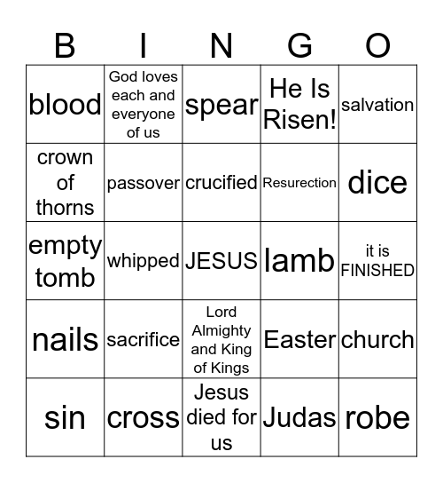 EASTER Bingo Card