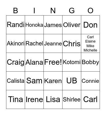 Munesato Family Easter Bingo Card