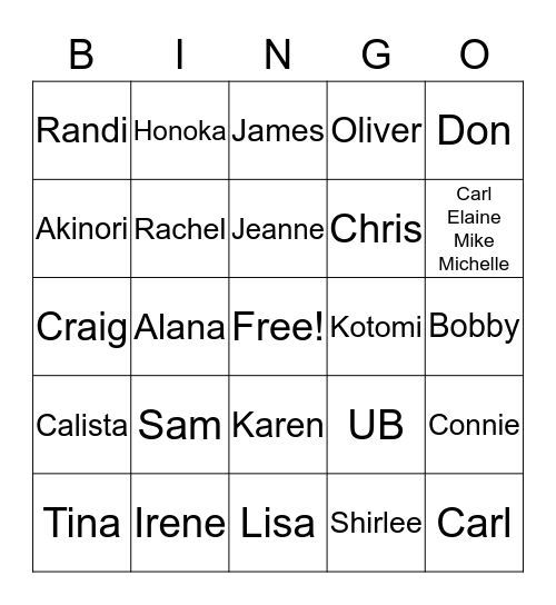 Munesato Family Easter Bingo Card